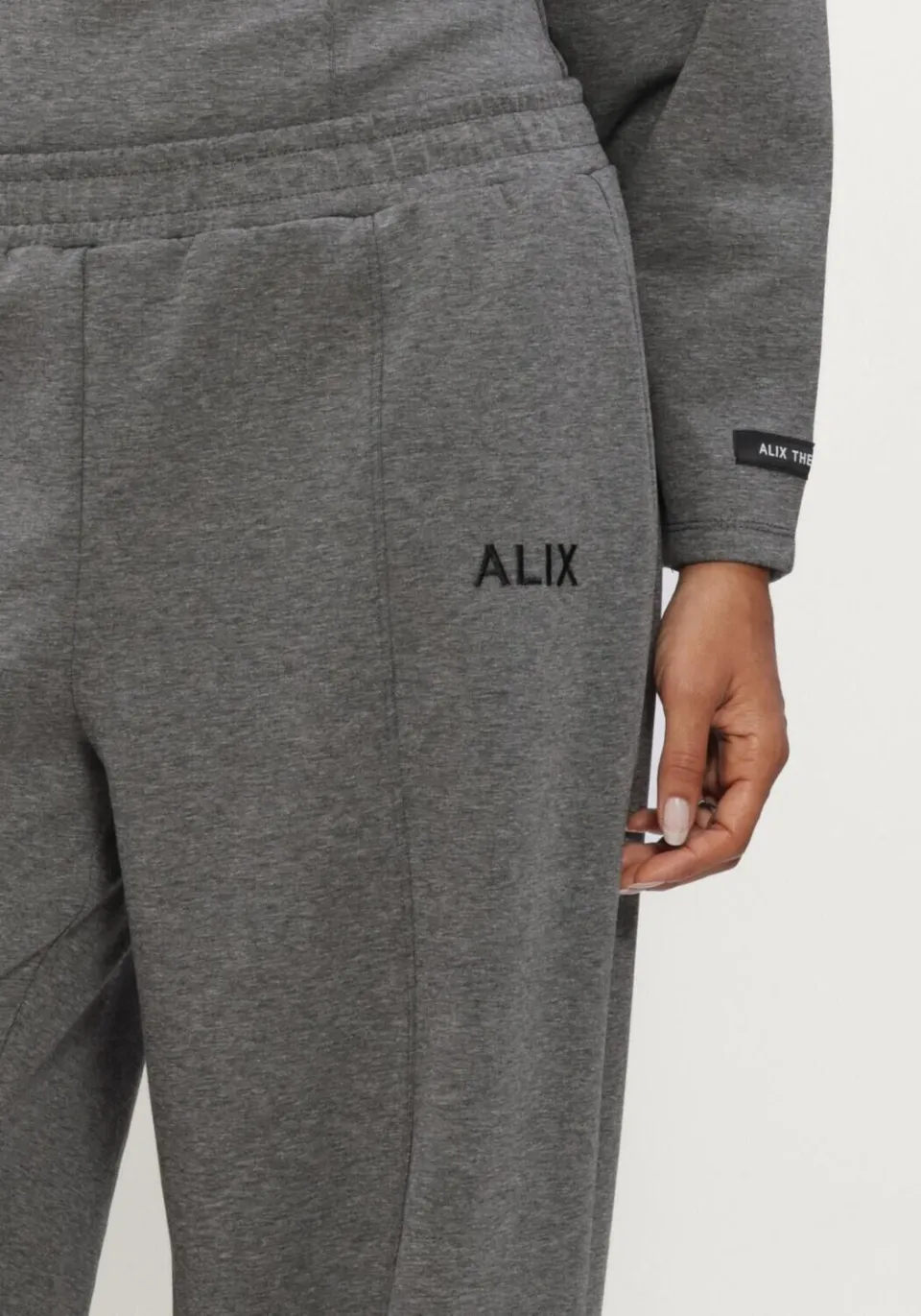 Alix The Label Dames Jeans Ladies Knitted Barrel Pants - Grijs, foto 4