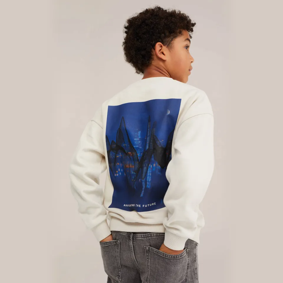 WE Fashion sweater met backprint - beige, foto 5