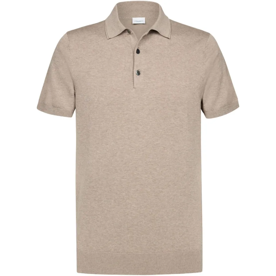 Profuomo zijden regular polo beige fijn gebreid, foto 2