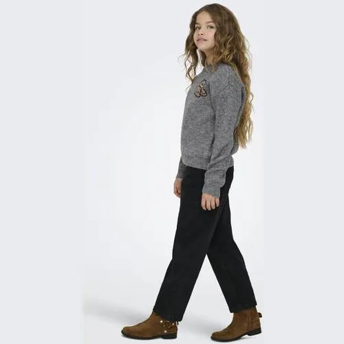 KIDS ONLY GIRL trui met backprint grijs melange gebreid, foto 4