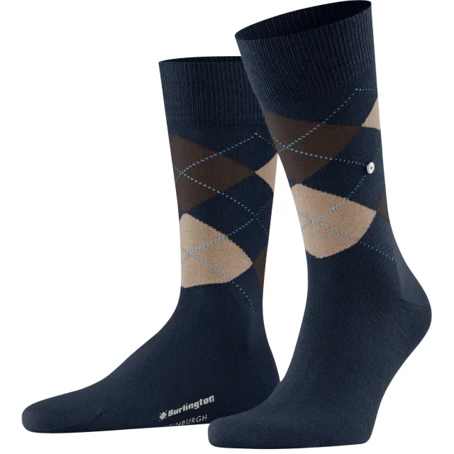 Burlington Edinburgh sokken donkerblauw blauw