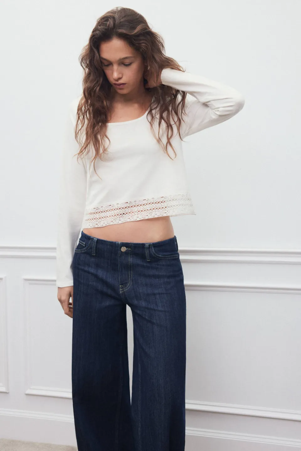 Mango cropped top wit