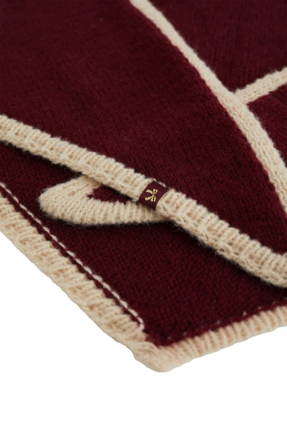 WE Fashion sjaal donkerrood beige, foto 4