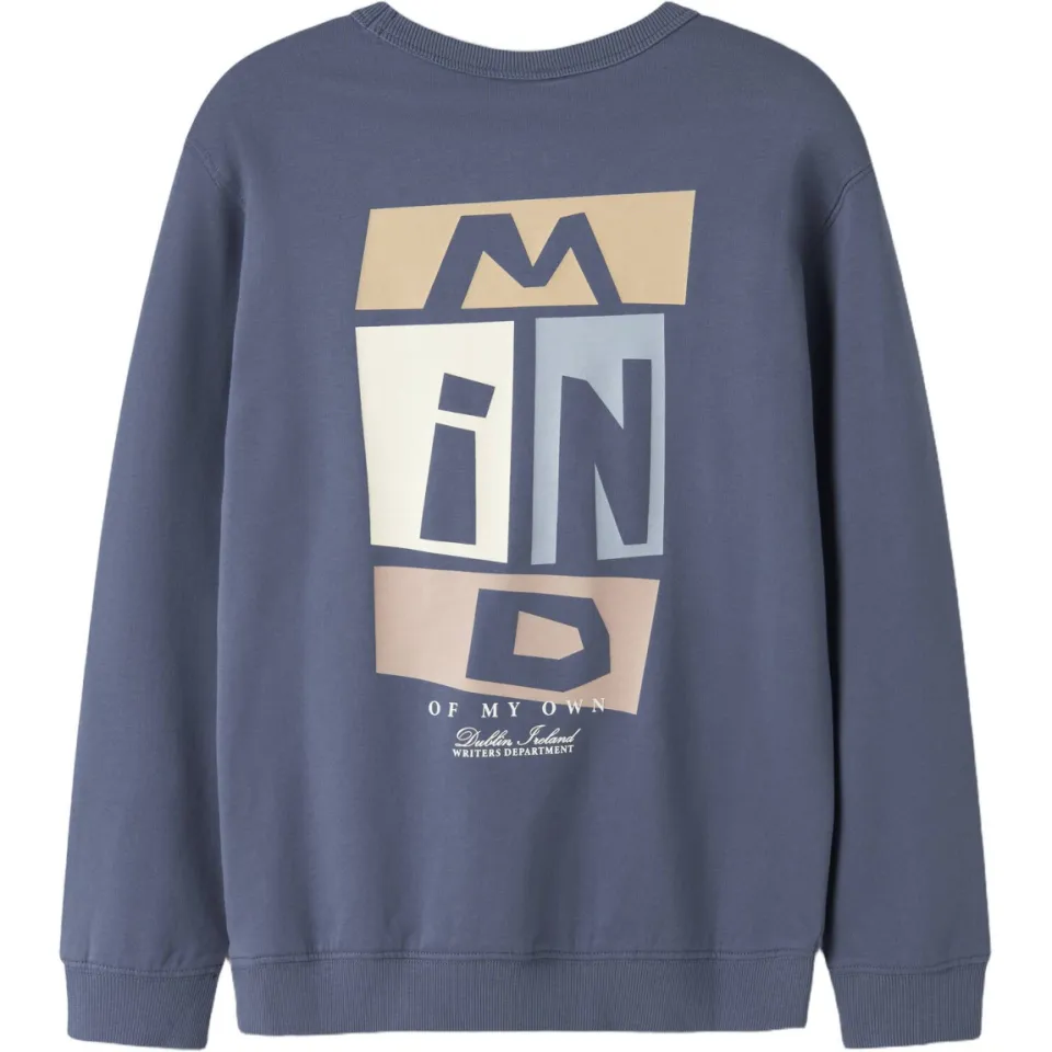 NAME IT KIDS sweater met backprint - blauw, foto 2