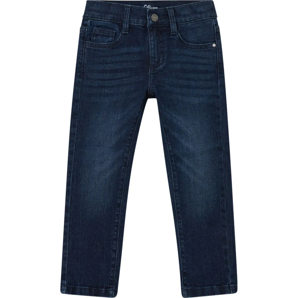s.Oliver regular waist slim-fit jeans dark blue denim, foto 2