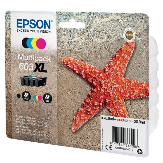 Epson 603XL inktcartridges multipack 4-kleuren Zwart, cyaan, geel, magenta