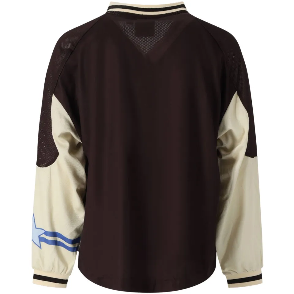 Retour Jeans longsleeve met tekstprint bruin beige blauw, foto 2