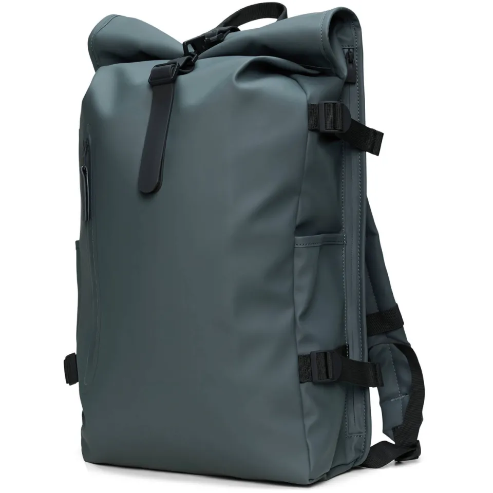Rains Rolltop Rucksack rugzak donkergrijs grijs, foto 2