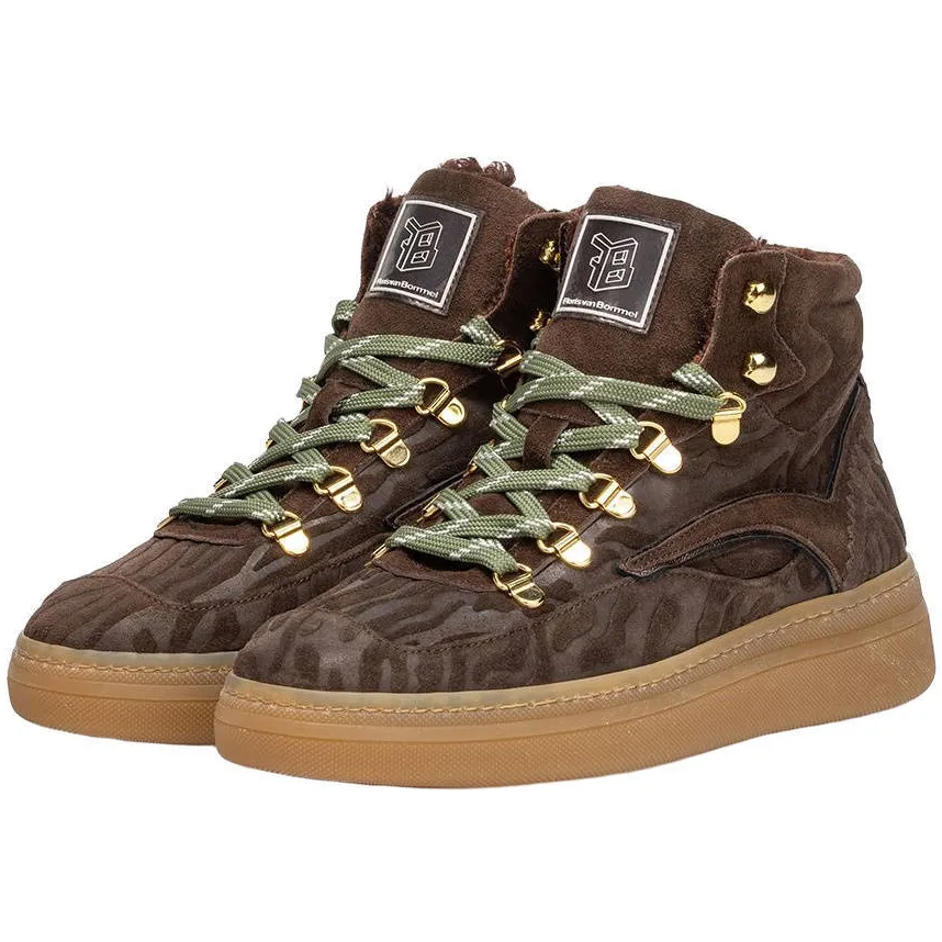 Floris Van Bommel Fygi 02.00 suède veterboots met dierenprint - donkerbruin, foto 2