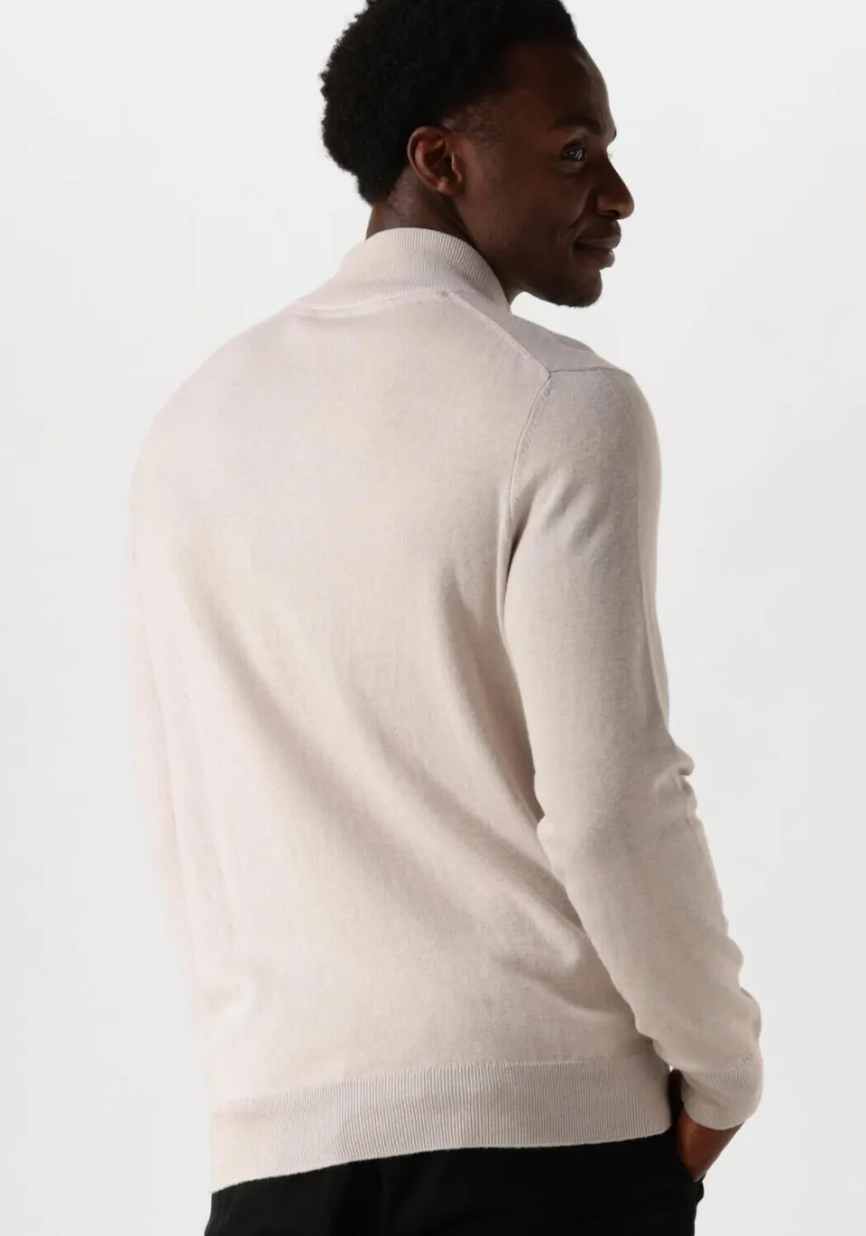 Lyle & Scott Heren Truien & Vesten Cotton Merino Quarter Zip Jumper - Beige, foto 3