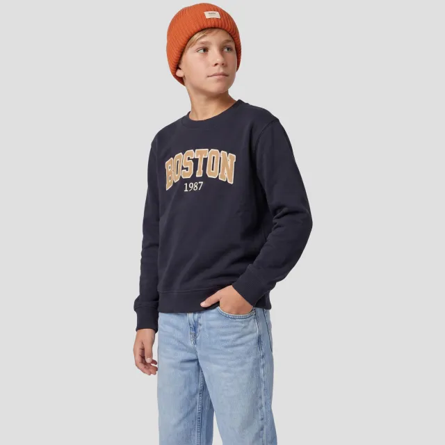 Me & My Monkey sweater met tekst donkerblauw