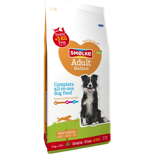 Smolke Adult Medium hondenvoer 12+3 kg