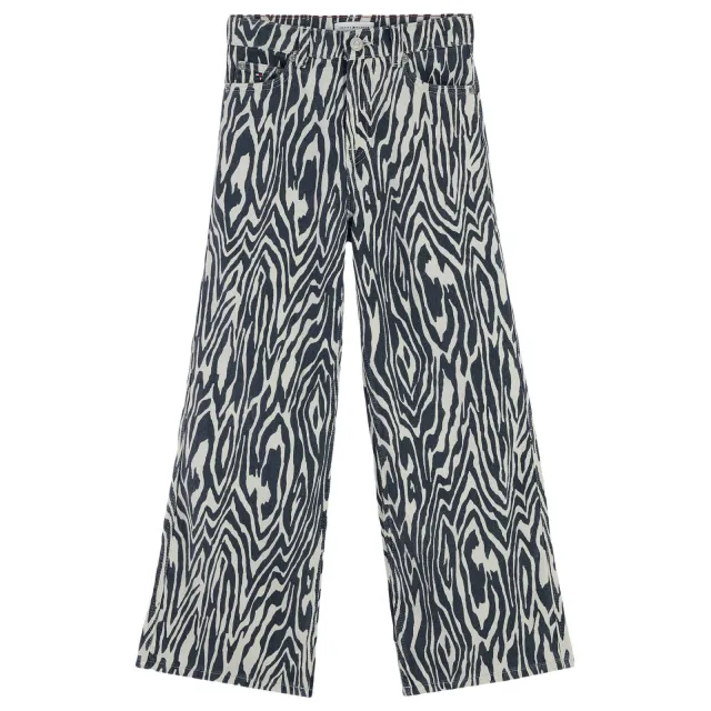 Tommy Hilfiger Mabel wide leg jeans met print - donkergrijs/offwhite