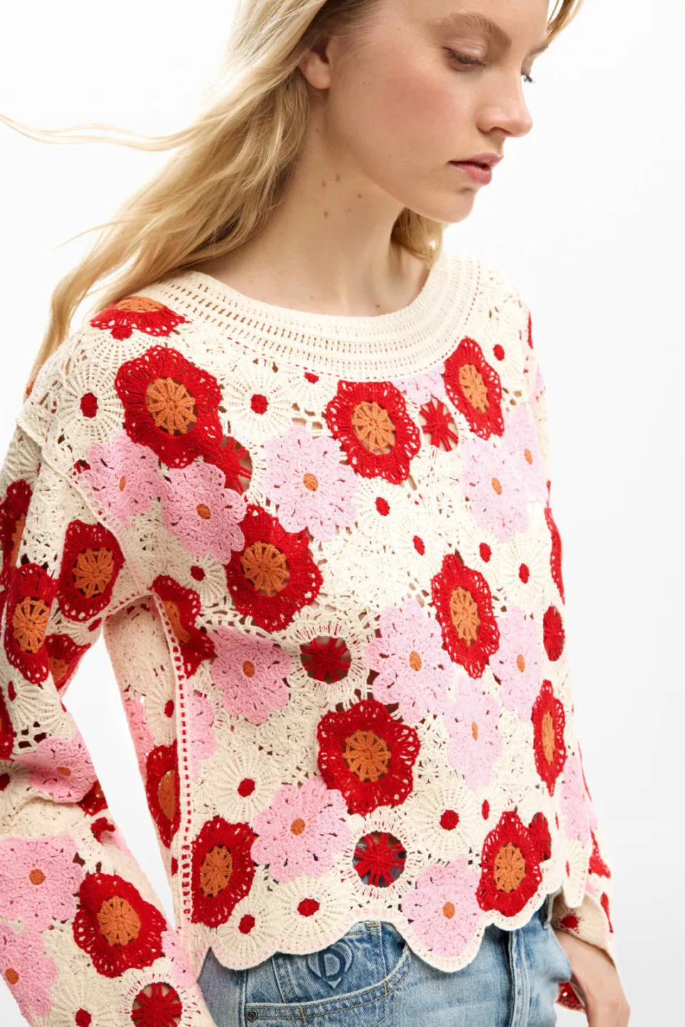 Desigual top ecru crochet, foto 6