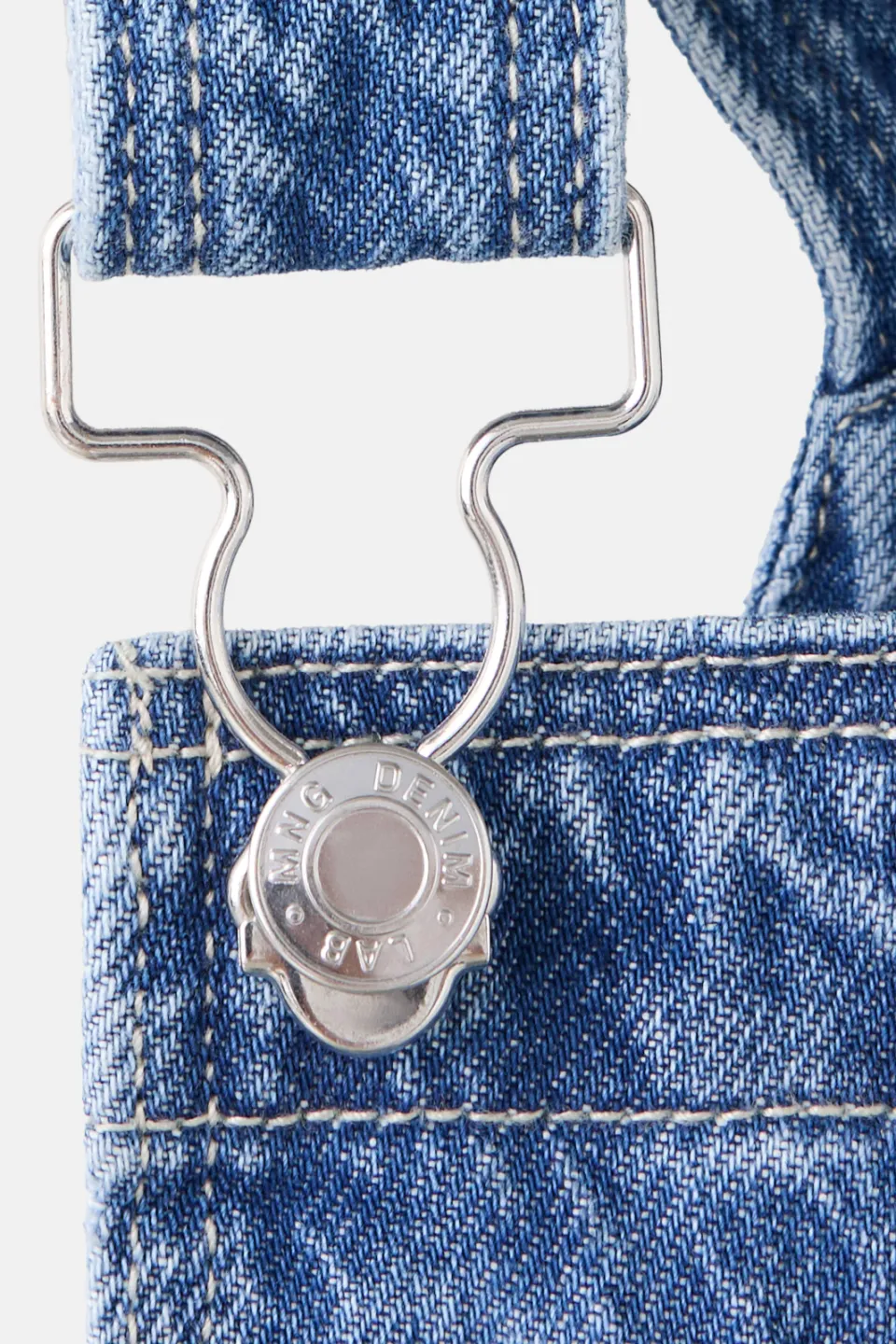 Mango denim tuinbroek mediumblauw, foto 4