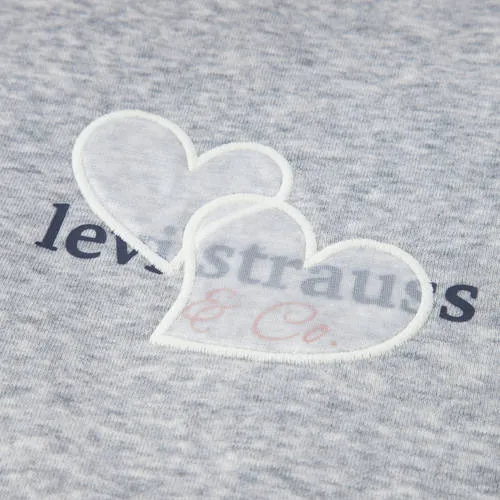 Levi's Kids hoodie - grijs Sweater Meisjes Katoen Capuchon Effen, foto 3