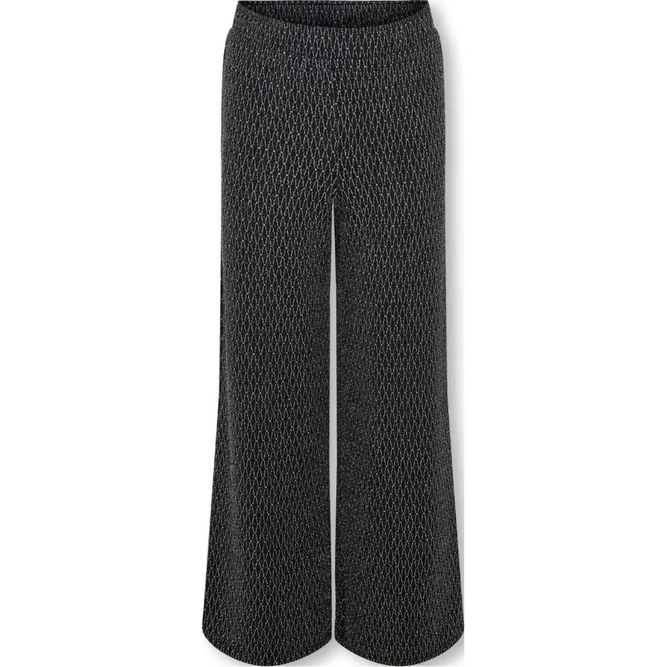 Only wide leg broek zwart zilver, foto 2