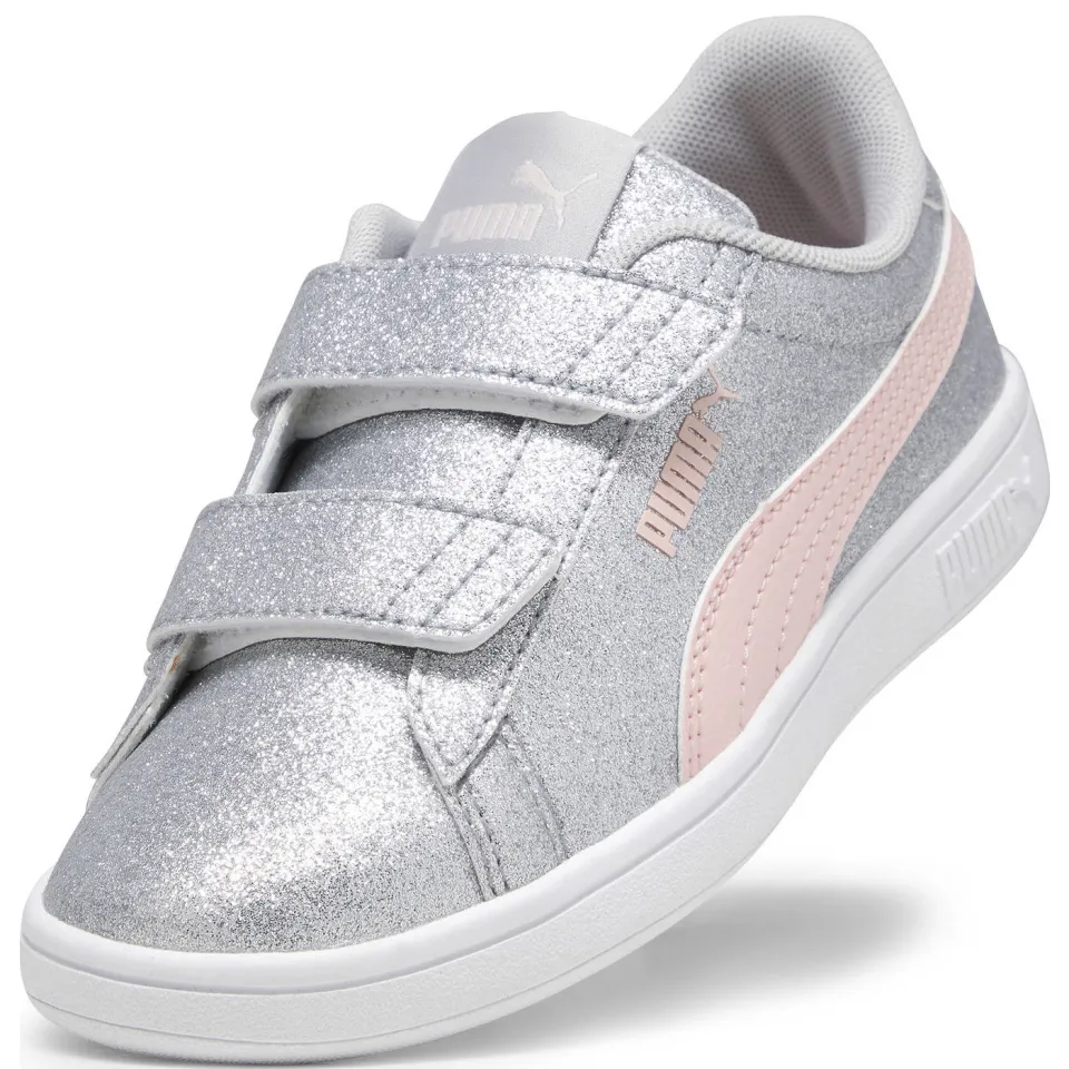 Puma Smash 3.0 Glitz Glam sneakers lichtgrijs/roze, foto 5