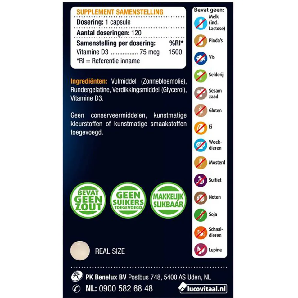 Lucovitaal vitamine D3 75 mcg Forte capsules, foto 3