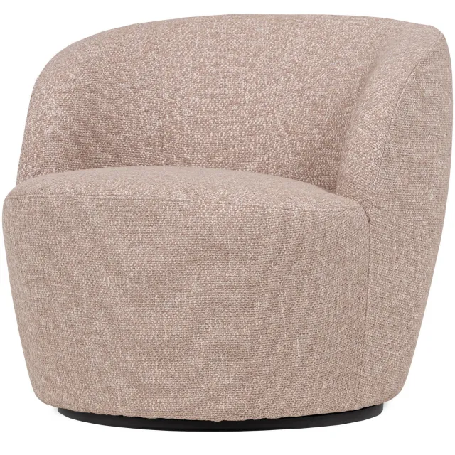 WOOOD Serra Draaifauteuil - Melange Stof - Naturel - 68x70x77