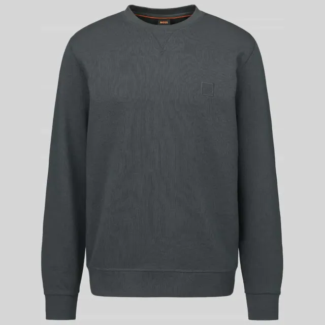 Boss Regular fit sweatshirt van puur katoen model 'Westart' Kaki