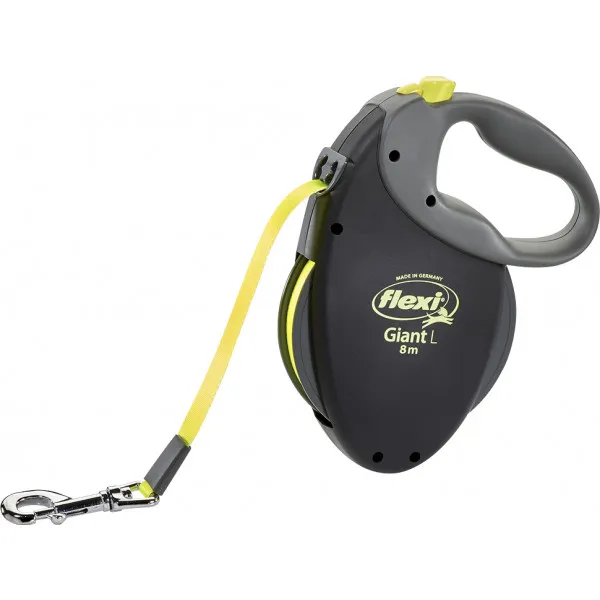 Flexi Giant Neon L Tape rollijn 8 meter zwart Zwart/Geel