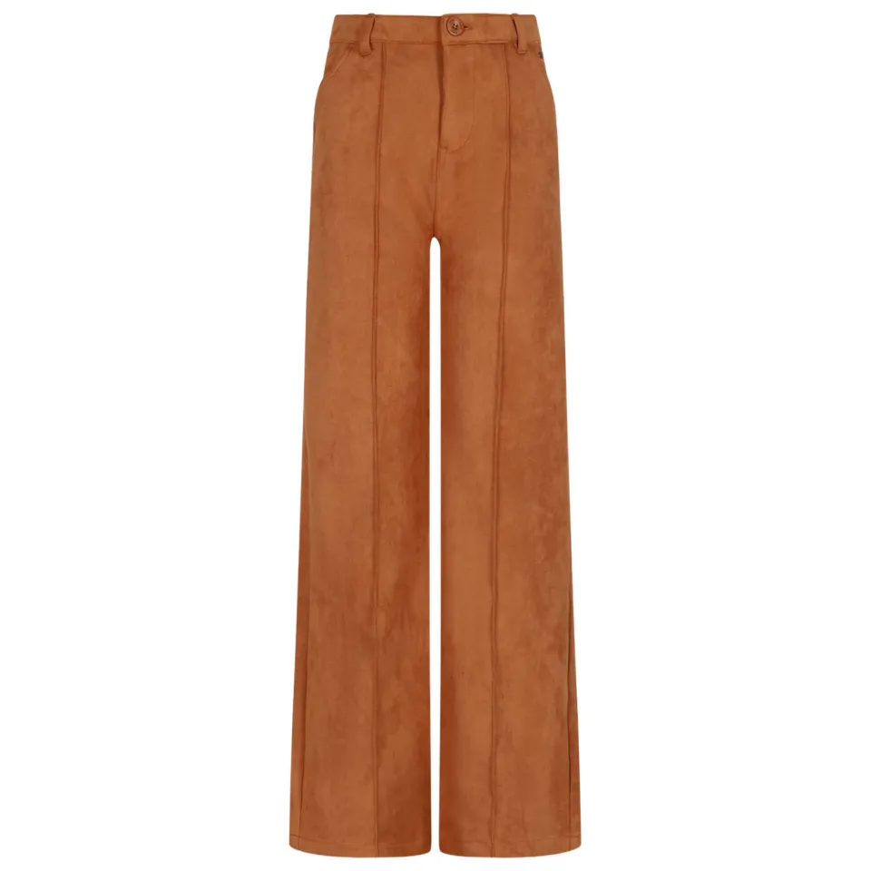 NoBell’ Sage suèdelook wide leg pantalon bruin, foto 4