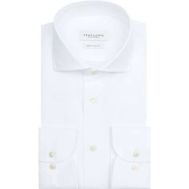 Profuomo Overhemd Lange Mouw Profuomo Royal Twill Overhemd Wit