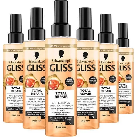 Gliss Kur Total repair Anti-Klit Spray Total Repair - 6x 200 ml - voordeelverpakking