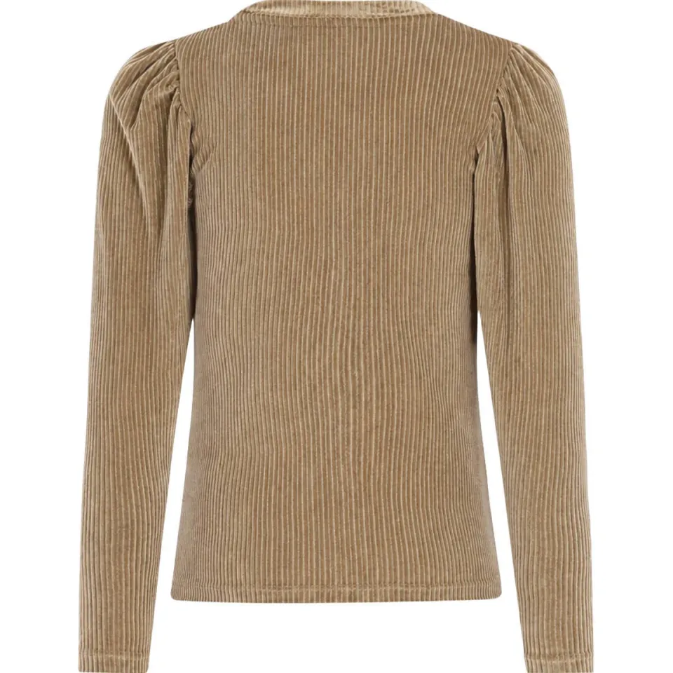 Like Flo fluwelen getailleerde longsleeve taupe, foto 3