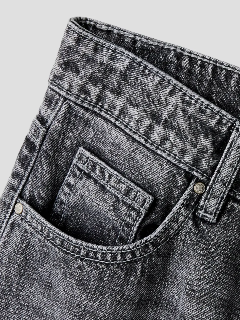 LMTD straight leg jeans - grey denim, foto 6