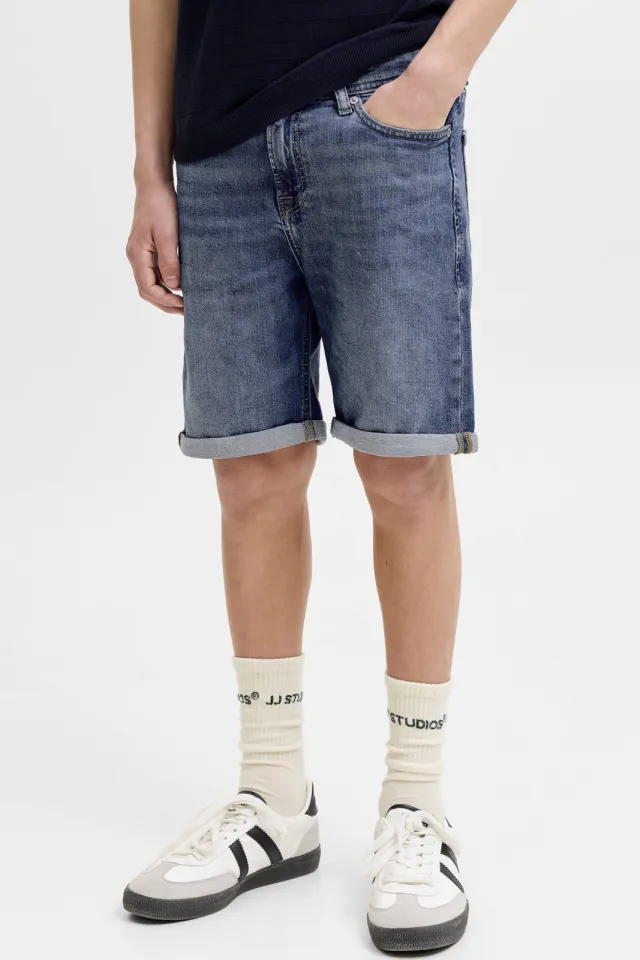 Jack & Jones JUNIOR regular denim short dark blue denim
