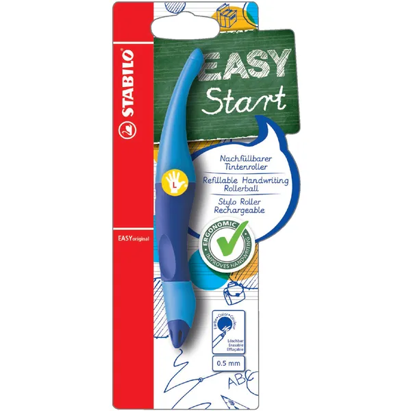 Stabilo Rollerpen stabilo easyoriginal linkshandig Licht/donkerblauw blister
