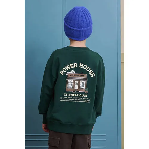 Z8 kids sweater Felix met backprint donkergroen, foto 5