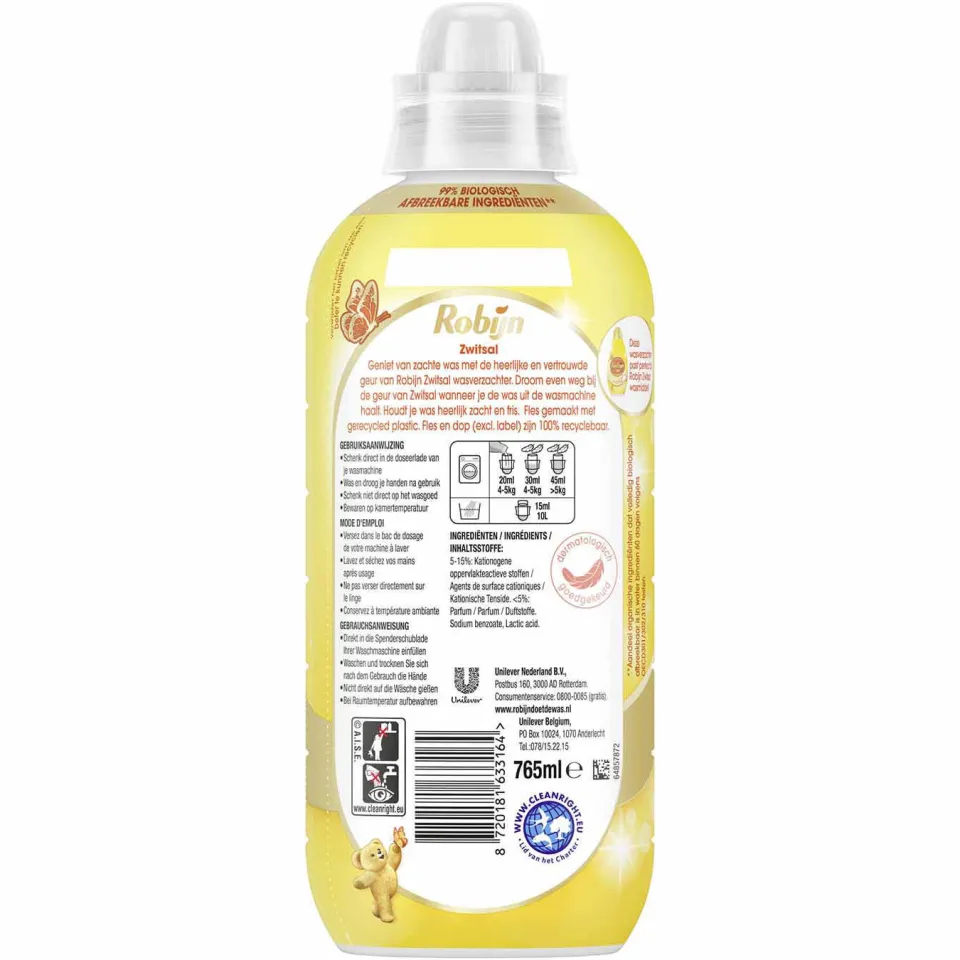 Robijn Zwitsal wasverzachter 765 ml