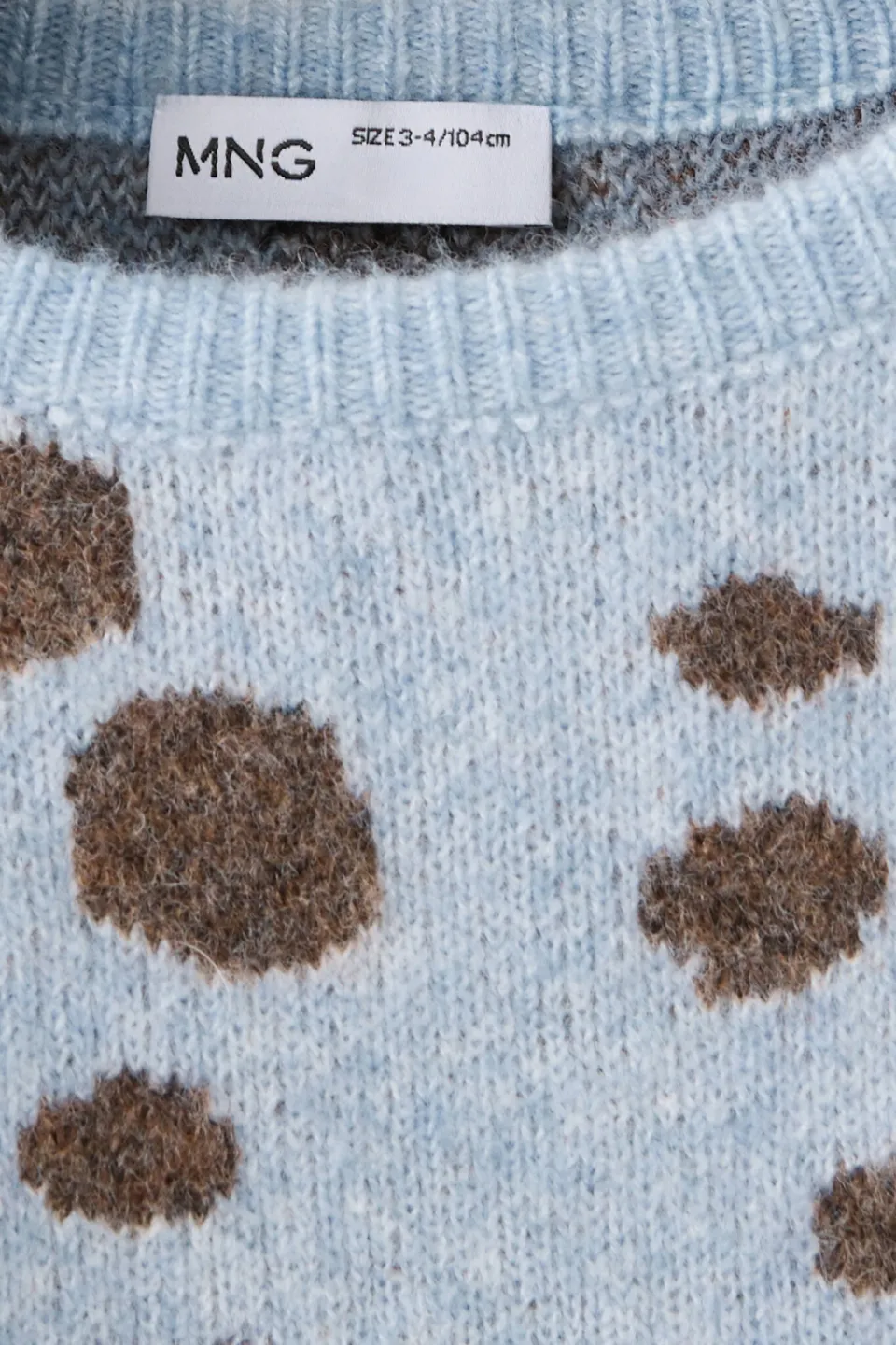 Mango Kids gebreide trui met print en wol - lichtblauw, foto 6