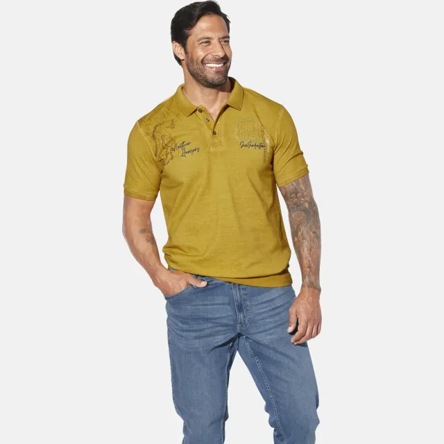 Jan Vanderstorm loose polo MORKSTAD Plus donkergeel