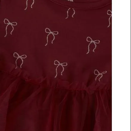 NAME IT MINI korte jurk met print donkerrood, foto 6