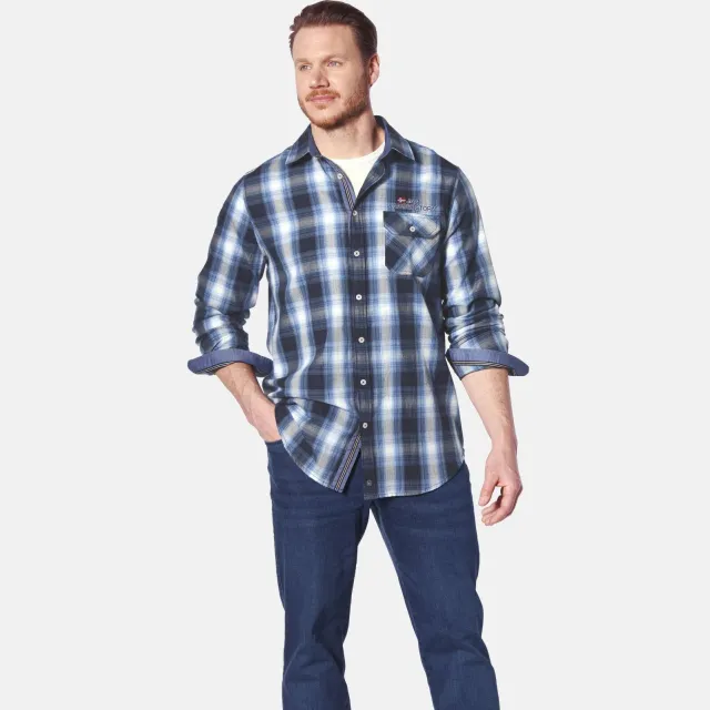 Jan Vanderstorm casual overhemd blauw