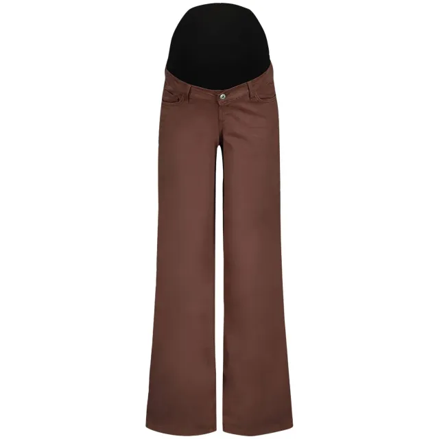 LOVE2WAIT Jill zwangerschaps wide leg jeans - donkerbruin, foto 2