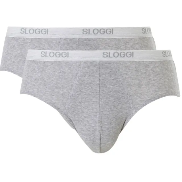 Sloggi MEN Basic midislip (set van 2) grijs melée