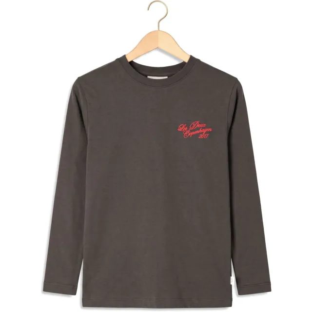 Les Deux Jongens Polo's & T-shirts Service Ls T-shirt - Donkergrijs