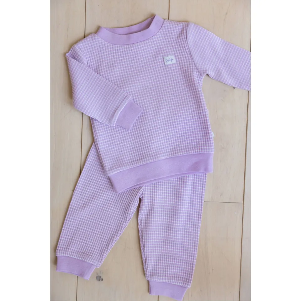 Feetje unisex wafel pyjama lila, foto 7