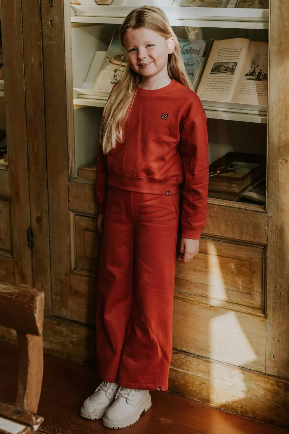 Koko Noko wide leg sweatbroek koraalrood, foto 4