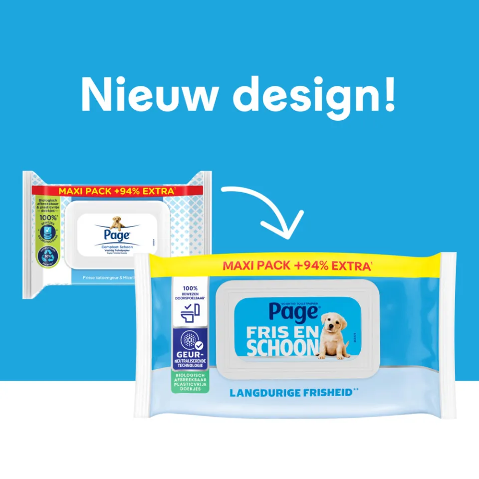 Page Fris en Schoon vochtig toiletpapier maxi 74 stuks, foto 2