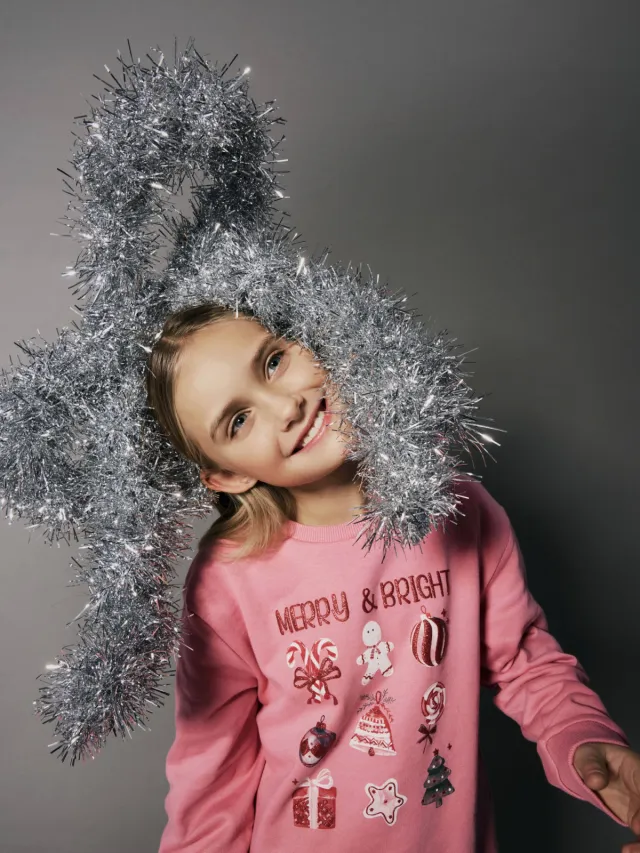 NAME IT KIDS rechtvallende sweater met print - roze, foto 6