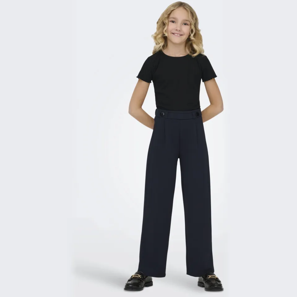 Only Kids Girl wide leg broek donkerblauw