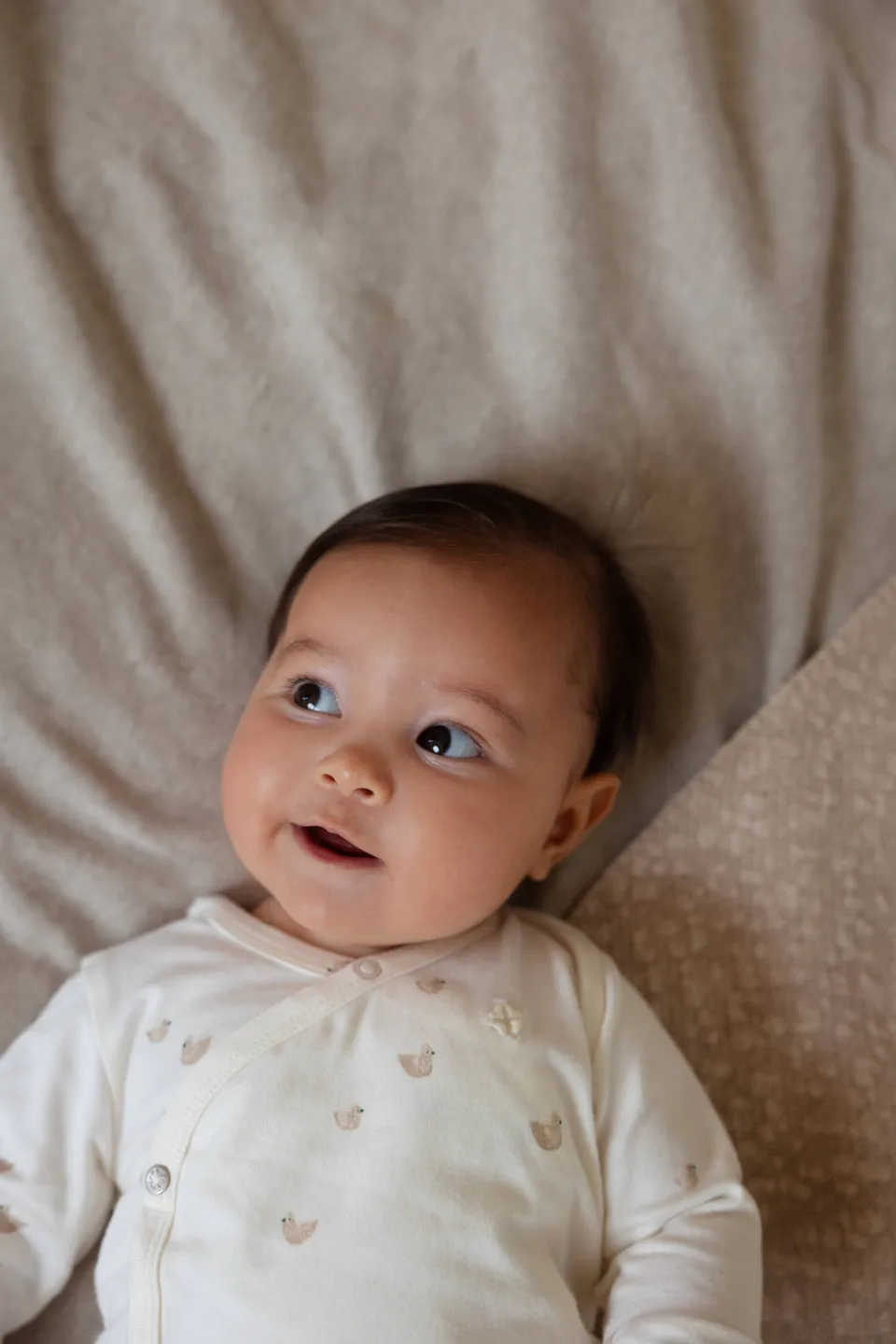 Noppies baby longsleeve ecru met all-over print Offwhite/beige