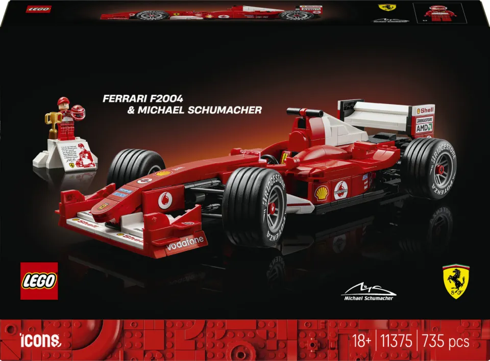 Lego Icons Ferrari F2004 en Michael Schumacher Modelauto 11375, foto 2