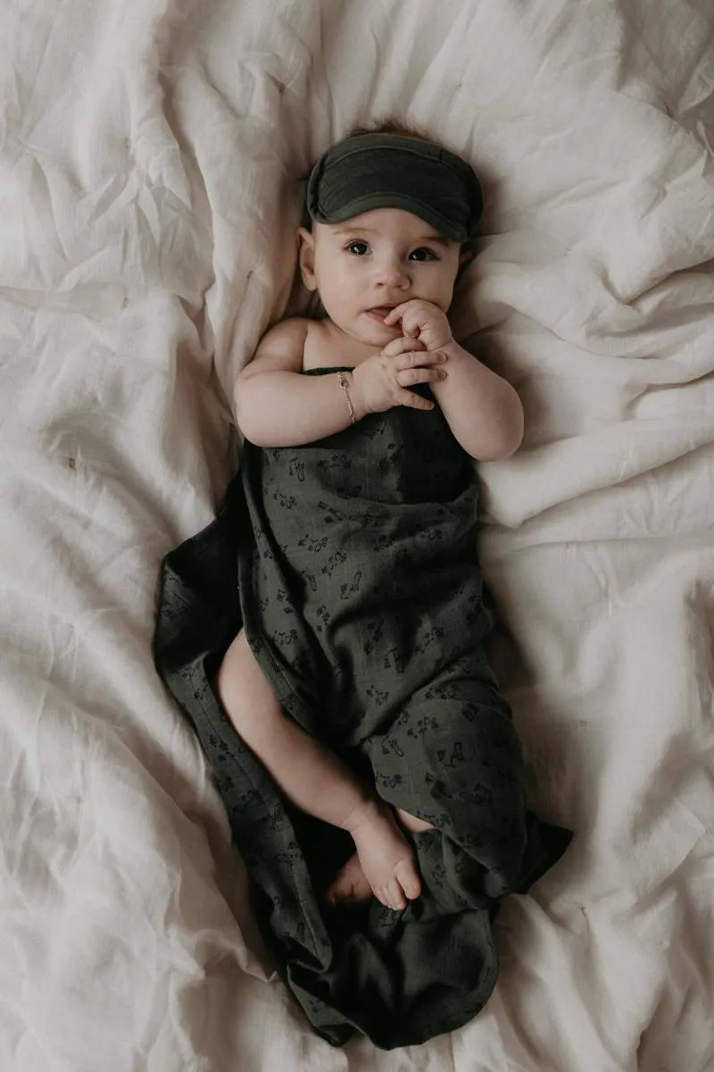 Snoozebaby hydrofiele swaddle donkergroen, foto 5